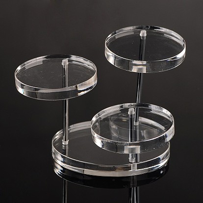 Organic Glass Jewelry Displays, with Iron Findings, 70x70x67mm