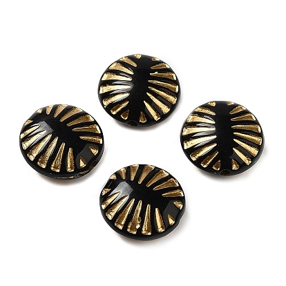 Opaque Acrylic Beads, Flat Round