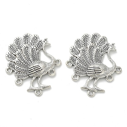 Сплав люстра компонента ссылки тибетском стиле, без свинца и без кадмия, павлин