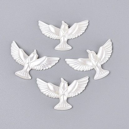 ABS Plastic Imitation Pearl Pendants, Pigeon Charm