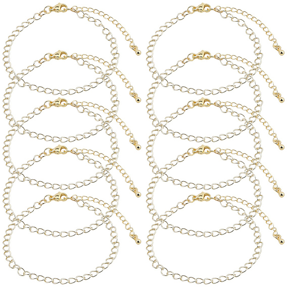 10Pcs Brass Cable Chain Bracelets for Women