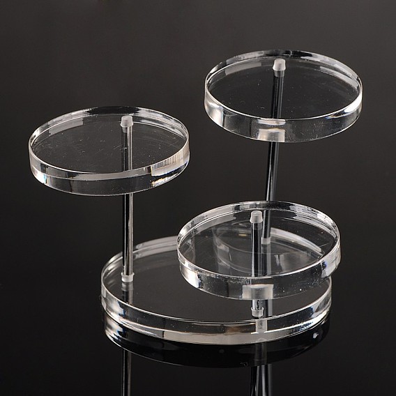 Organic Glass Jewelry Displays, with Iron Findings, 70x70x67mm