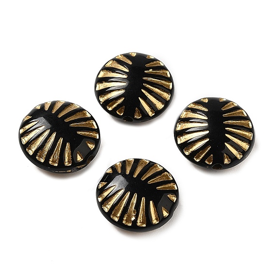 Opaque Acrylic Beads, Flat Round