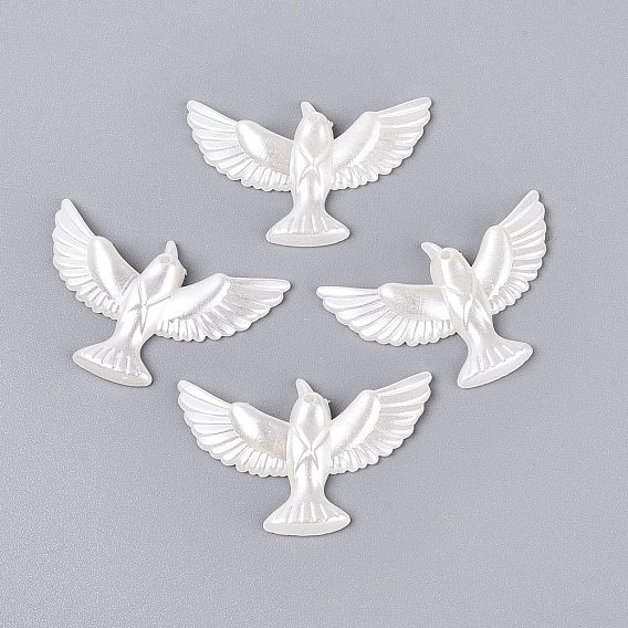 ABS Plastic Imitation Pearl Pendants, Pigeon Charm