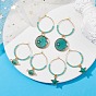 Planet/Star/Flat Round Alloy Enamel Wine Glass Charms, with Glass Beads