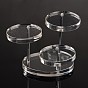 Organic Glass Jewelry Displays, with Iron Findings, 70x70x67mm