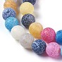 Natural Weathered Agate Beads Strands, Dyed & Heated, Round