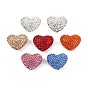Бусины из полимерной глины в форме сердца со стразами, для самодельного телефонного брелока, принадлежности для изготовления ручек и ювелирных изделий