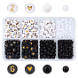 1080Pcs 8 Style Opaque Acrylic Beads, Flat Round & Round