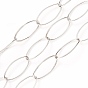 Ion Plating(IP) 304 Stainless Steel Paperclip Chains, Drawn Elongated Cable Chains, Soldered, with Spool