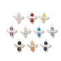 10шт. 10 стили подвески из смешанных драгоценных камней, ангельские прелести, с 304 защелкой из нержавеющей стали на поручнях, ангельские прелести, серебро , смешанные окрашенные и неокрашенные