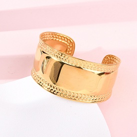 304 женские браслеты-манжеты из нержавеющей стали, ионное покрытие (ip)