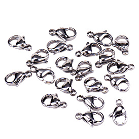 PandaHall Elite 304 Stainless Steel Lobster Claw Clasps, Manual Polishing, Nickel Free