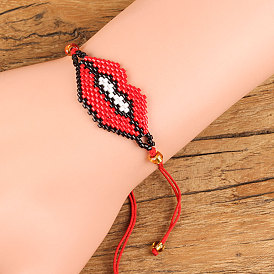 Браслеты из стеклянных бусинок, плетеные браслеты из бисера для женщин, губа