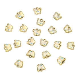 20шт подвески из сплава стекла с покрытием стойки, бабочка, золотые