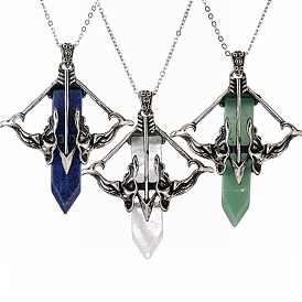 Fashionable Cupid's Sword Crystal Pendant Necklace Jewelry