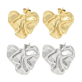 304 из нержавеющей стали серьги, текстурированное сердце