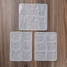 Animal Hair Clips Cabochon Silicone Molds, Resin Casting Molds, for UV Resin & Epoxy Resin Jewelry Making