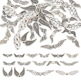 30 шт 15 стили бусины из сплава в тибетском стиле, крылья