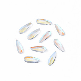 Glass Rhinestone Cabochons, Nail Art Decoration Accessories, Faceted, Teardrop