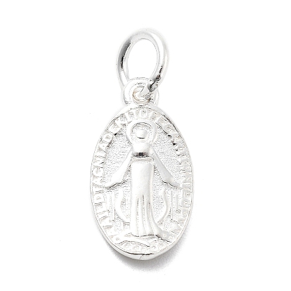 925 овальная медаль с чудесами из стерлингового серебра с подвесками-талисманами, с 925 штампом и соединительными кольцами