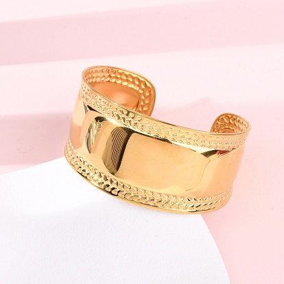 304 женские браслеты-манжеты из нержавеющей стали, ионное покрытие (ip)