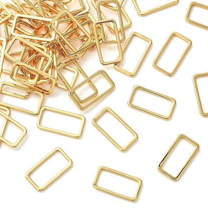 SHEGRACE Brass Linking Rings, Rectangle, Cadmium Free & Lead Free & Nickel Free