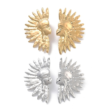 Ионное покрытие (ip) 304 серьги-гвоздики из нержавеющей стали, украшения для женщин, индейцы