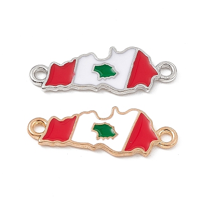 Alloy Enamel Connector Charms, Red & White