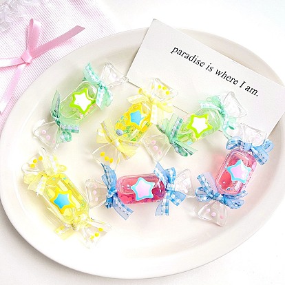 Transparent Acrylic Enamel  Beads, Hand Painted Beads, Candy