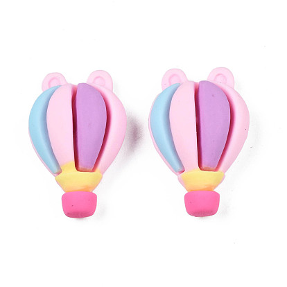 Opaque Resin Cabochons, Hot Air Balloon