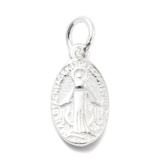 925 овальная медаль с чудесами из стерлингового серебра с подвесками-талисманами, с 925 штампом и соединительными кольцами