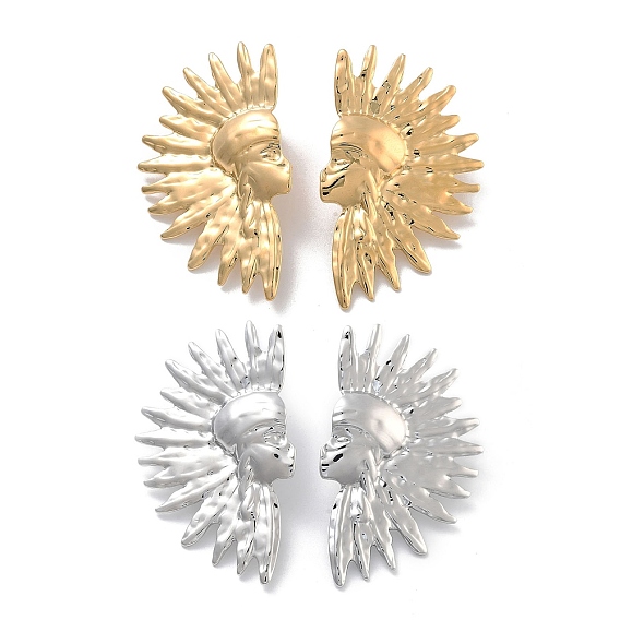 Ионное покрытие (ip) 304 серьги-гвоздики из нержавеющей стали, украшения для женщин, индейцы