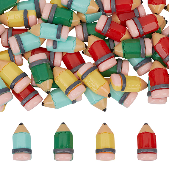 65 шт 4 стили кабошоны из непрозрачной смолы, карандаш