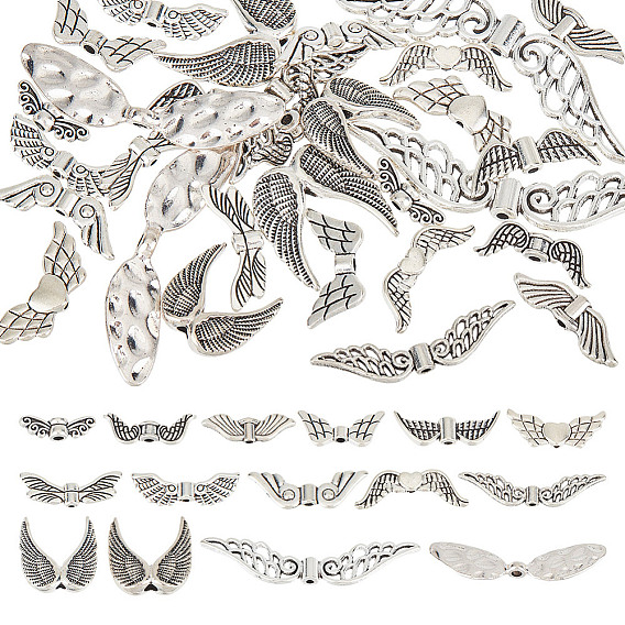 30 шт 15 стили бусины из сплава в тибетском стиле, крылья