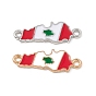 Alloy Enamel Connector Charms, Red & White