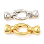 Rack Plating Brass Fold Over Clasps, Oval, Lead Free & Cadmium Free, Long-Lasting Plated