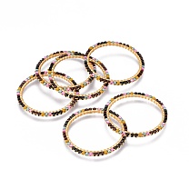 MIYUKI & TOHO Handmade Japanese Seed Beads, with Brass Link Rings, Loom Pattern, Ring