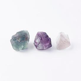 Natural Fluorite Beads, Nuggets, No Hole/Undrilled
