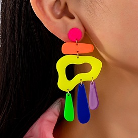 Акриловые самородки с каплевидными подвесками-серьгами, платина