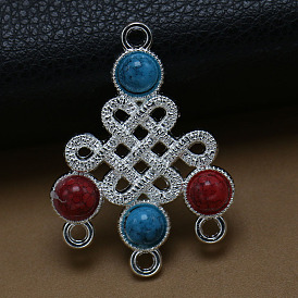 Bohemian ethnic style red turquoise alloy pendant earrings accessories DIY jewelry accessories