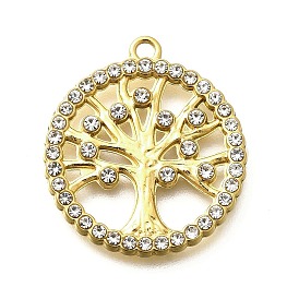 Плоские круглые с деревом, ионное покрытие (ip) 304 подвески из нержавеющей стали, со стразами, выдолбить