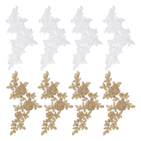 8шт 2 цвета полиэстер компьютерная вышивка ткань аппликации, клей/пришивание заплат, аксессуары для костюма, цветок