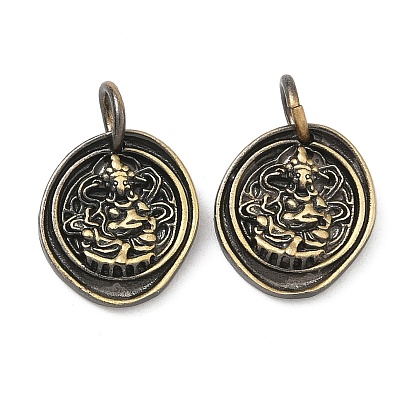 Латунные подвески, овальный с подвесками в виде бога Ганеши, без кадмия и без свинца