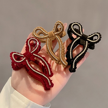 Заколки для волос из сплава со стразами, бантом