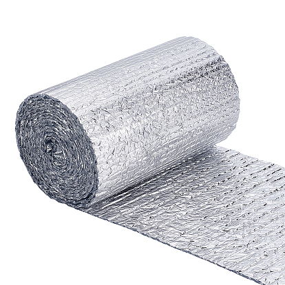 Lámina de aluminio reflectante de doble cara con burbujas, aislante térmico para techos.