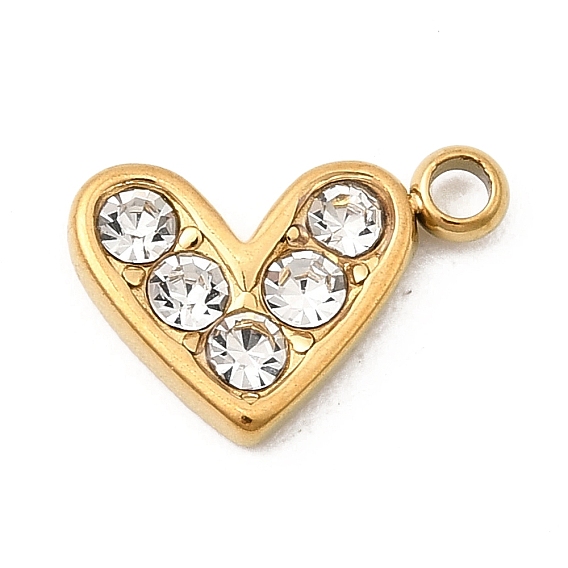 304 из нержавеющей стали с горный хрусталь подвески, сердце прелести, ионное покрытие (ip)