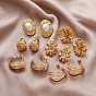 304 Stainless Steel Stud Earrings for Women, Golden