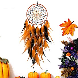 Woven Net/Web with Feather Pendant Decoration, Hanging Decorations