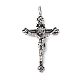 Tibetan Style Alloy Pendants, Cadmium Free & Lead Free, Cross with Jesus